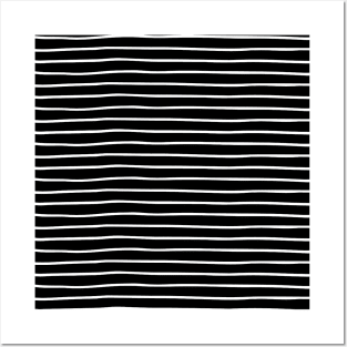 Black & White Handdrawn Stripe Posters and Art